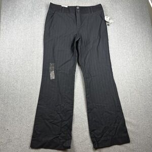 Calvin Klein Pants Womens Size 12 Gray Pinstripe Straight Leg Cotton Career New